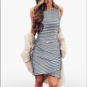 Women’s M BTFBM midi stripped dress